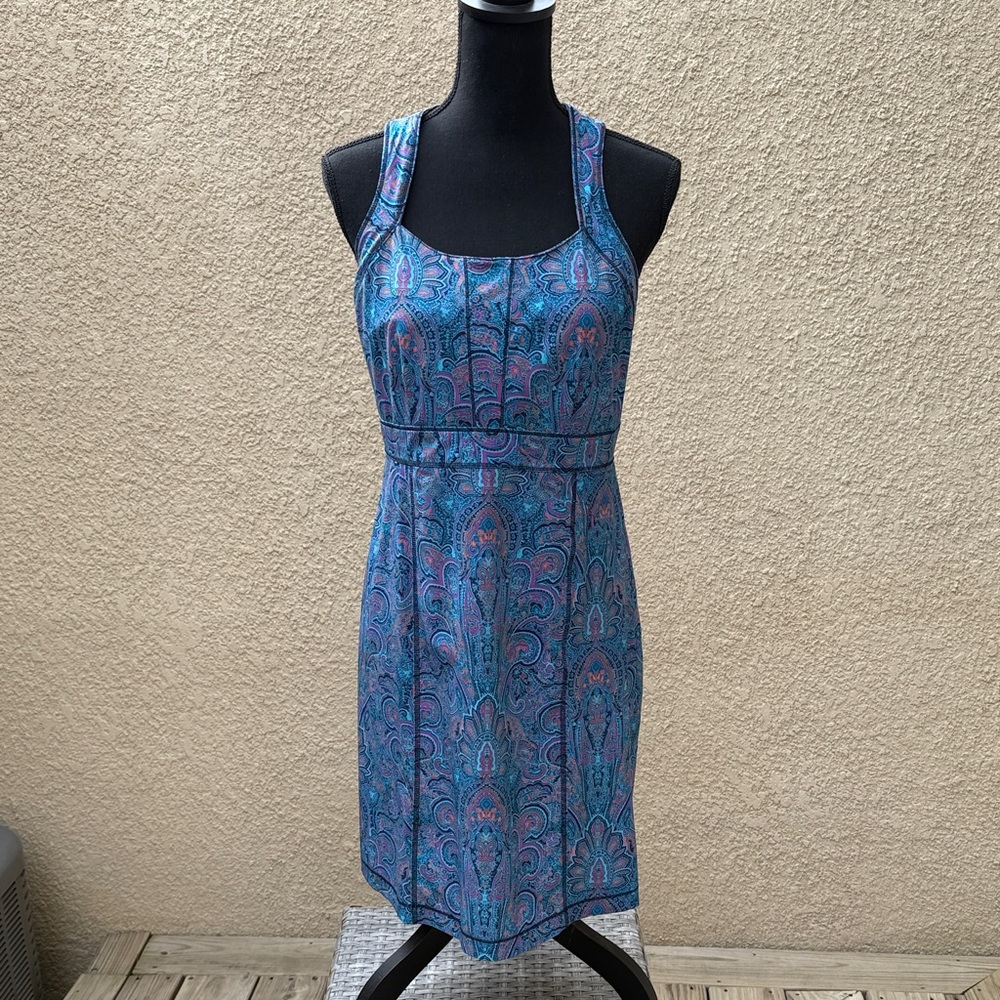 Title Nine Blue and Pink Paisley Midi Dress